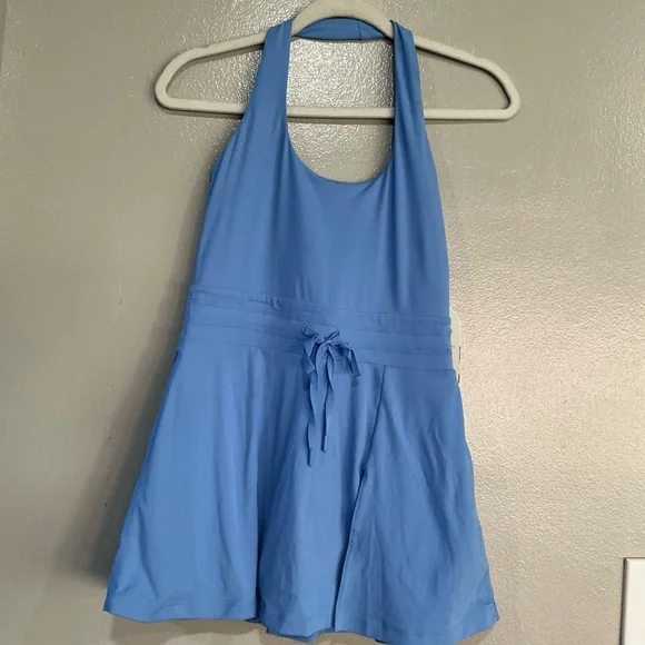 NWT BLOGILATES Women’s Game Set Match Halter Active Dress. Blue S - Picture 5 of 13